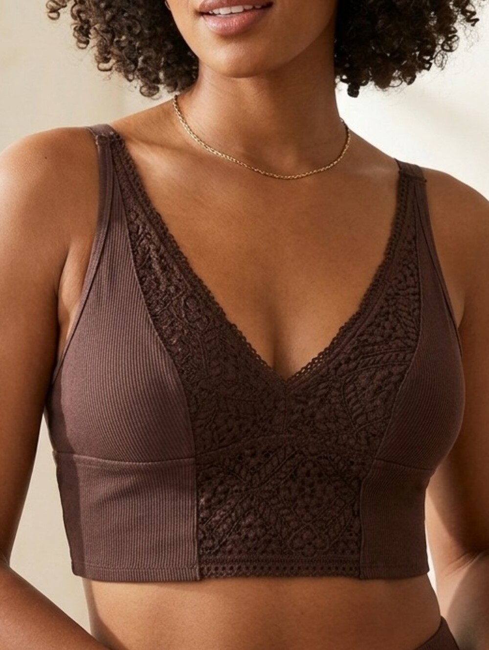 Aerie Ribbed Lace Bralette